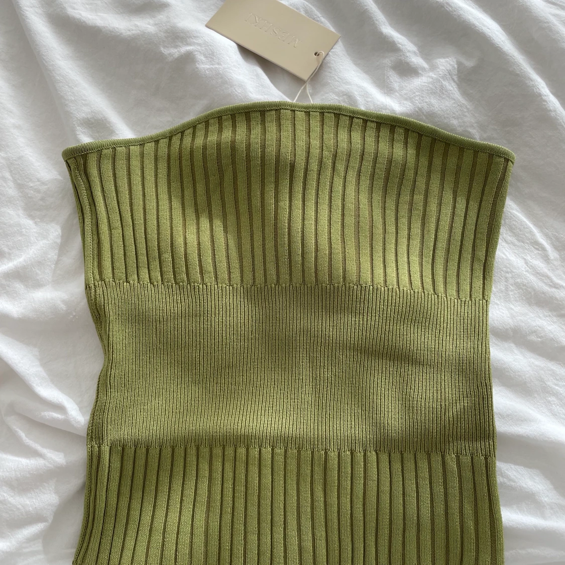 Jätte fin grön strapless topp - 90