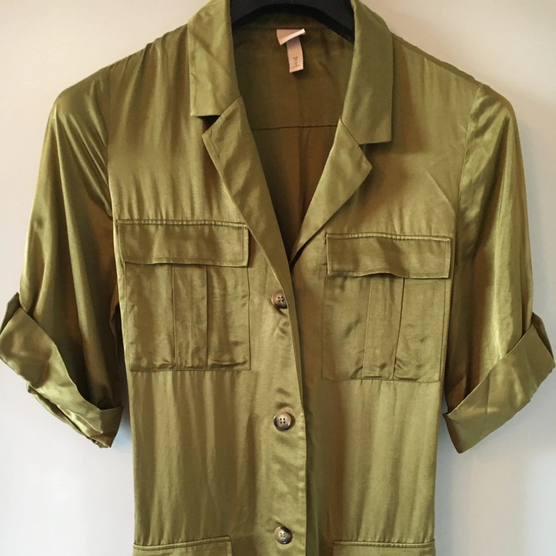 Olivgrön skjortklänning 38 - 90