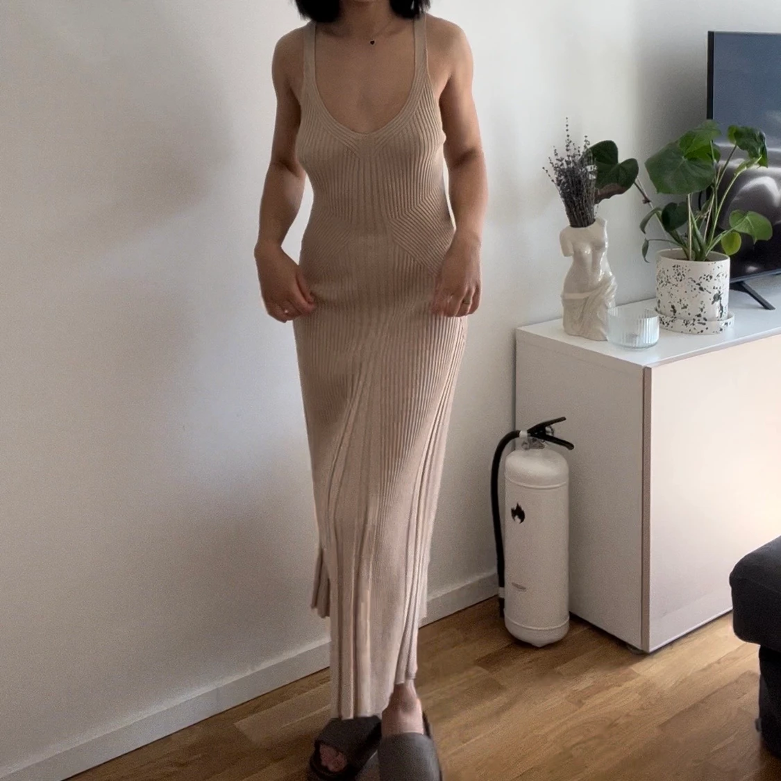 Ribbad klänning - 91