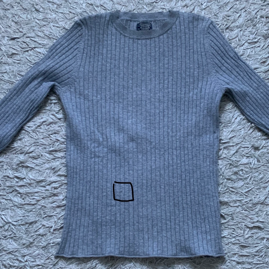 Crocker Grå ribbad tröja  - 90