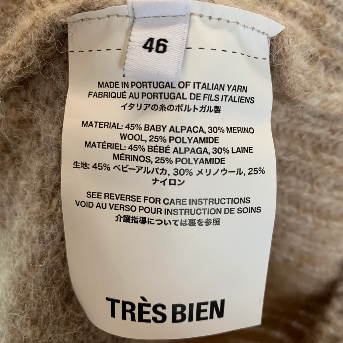 TRÉS BIEN ALPACA ROLL NECK SWEATER  - 91