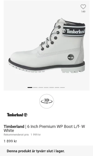 Timberland kängor storlek 36 - Köpta förra året för 1999:-   Använda 2 eller 3 gånger bara, men säljer då jag har för många skor;)  Dom är impregnerade och riktigt schyssta. Fått många konplimamger med dom på. Fler bilder kan skickas vid önskemål. Dom är i absolut nyskick! Passa på 🌸
