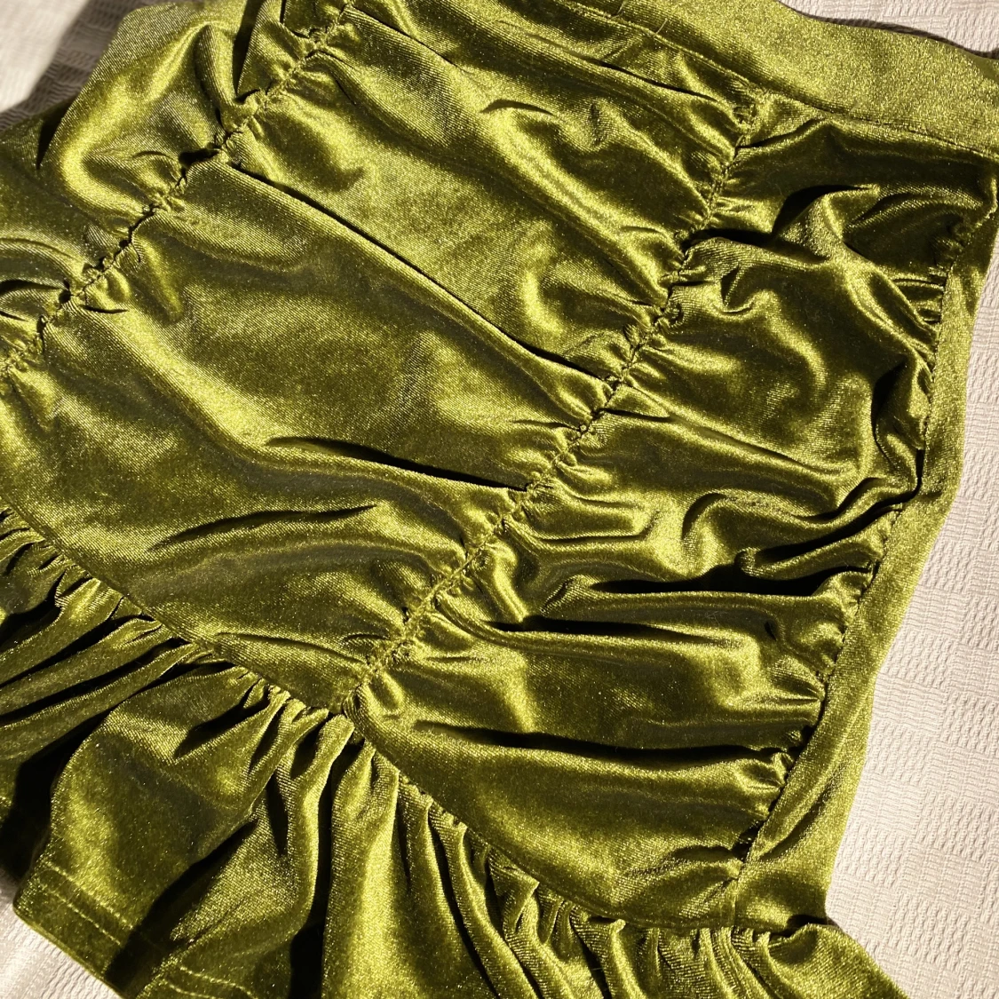 Grön Sammet Kjol  - 90