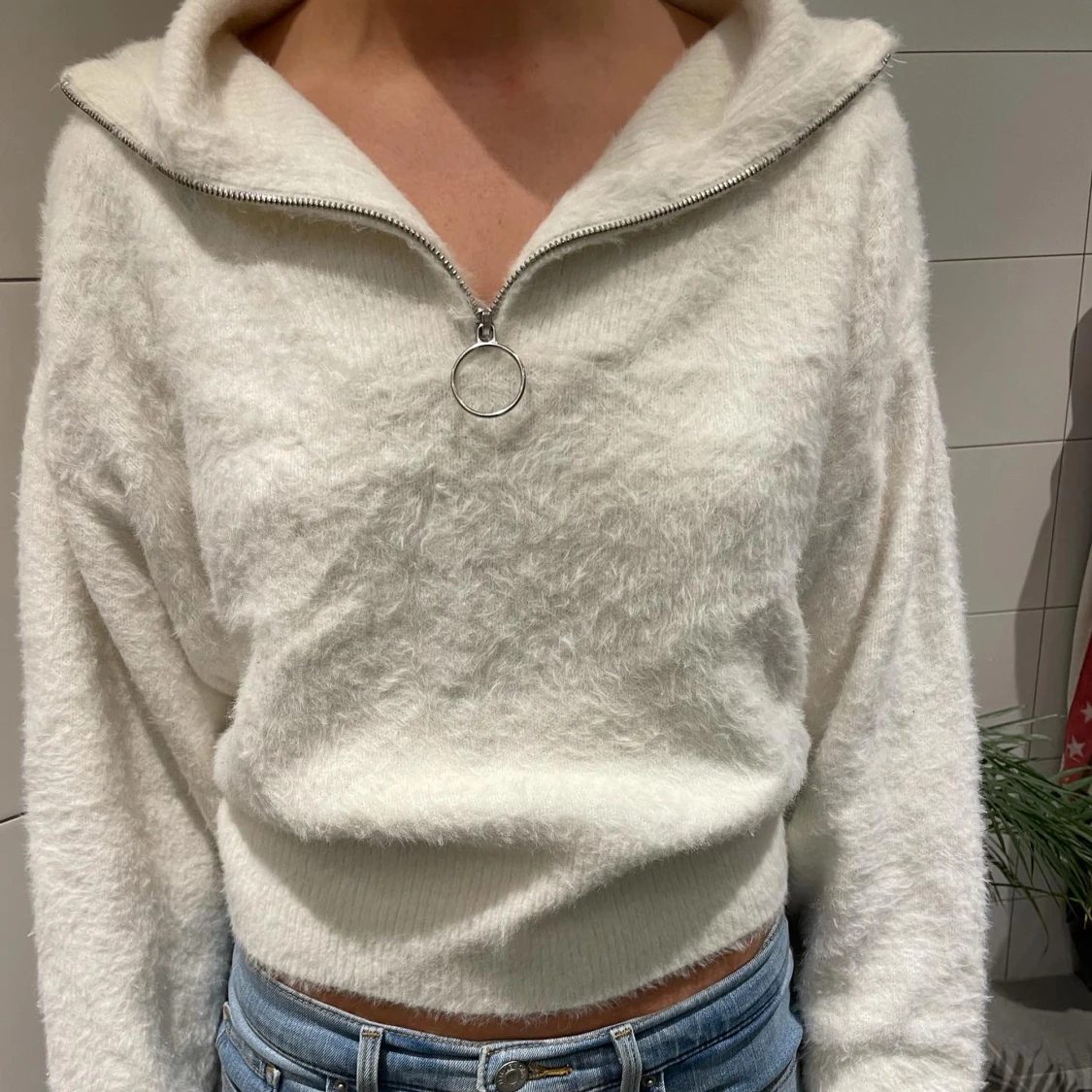 STICKAD ZIP UP TRÖJA 