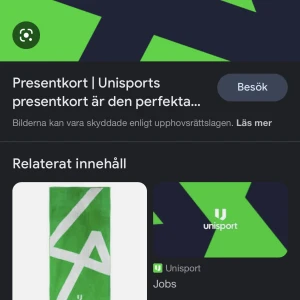Presentkort unisport 2239kr - Har ett presentkort på unisport med värdet 2239kr. Säljes till ett rimligt pris. Perfekt som present eller om du bara vill köpa skor till nästa säsong 