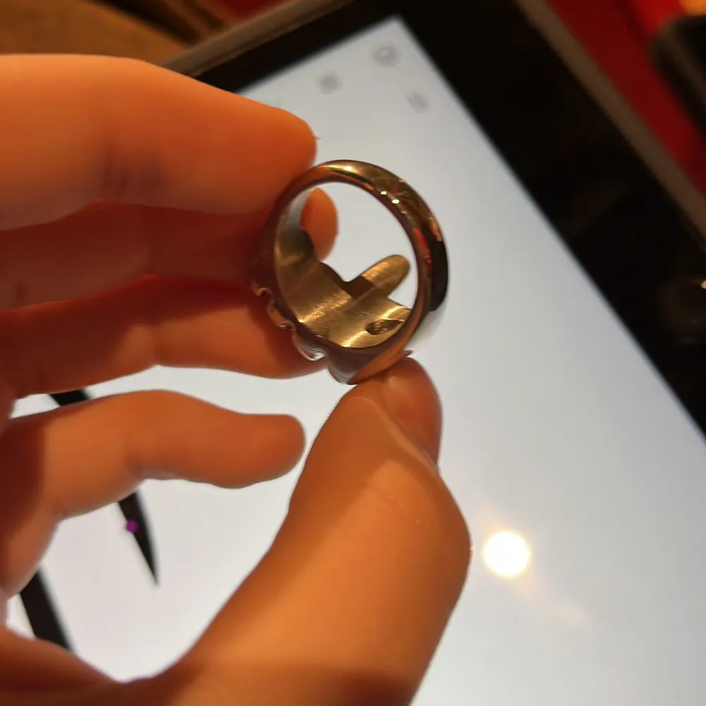 Väldigt cool ring! Tror det är äkta stål! Skriv om ni vill ha fler bilder så fixar jag det! Den är storlek 8! . Övrigt.