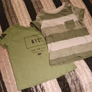 2 gröna t-shirtar i storlek 86, oanvänt skick, barn.