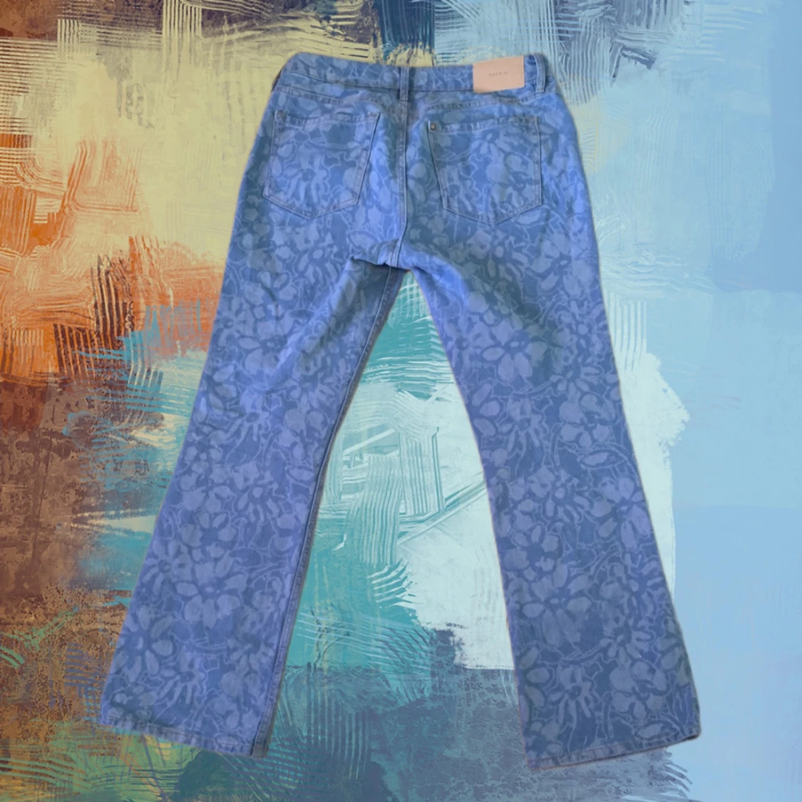 blommiga jeans byxor - 90