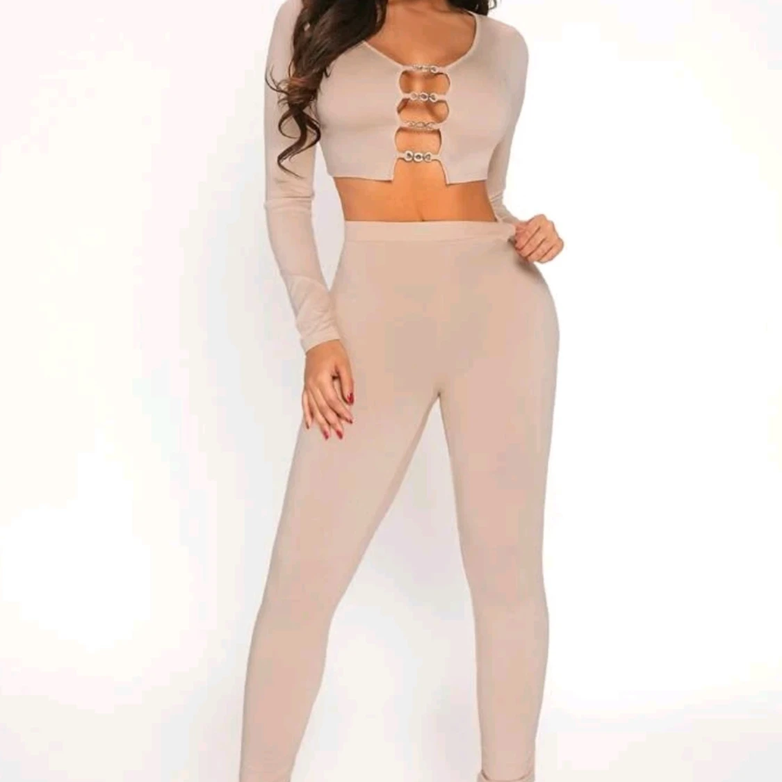 Cut Out Front Crop Top & Leggings - 91