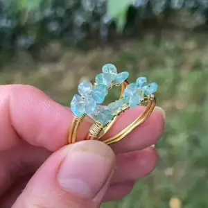 Speciella kristallringar i apatite med guldig ståltråd❣️ storlekar görs efter ditt finger och priset gäller per ring🥰