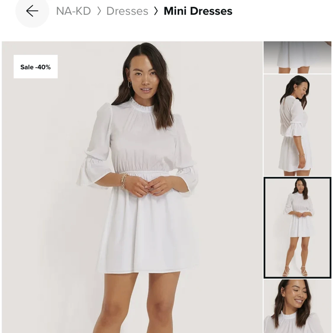 Fin vit klänning med flare ärm - 91