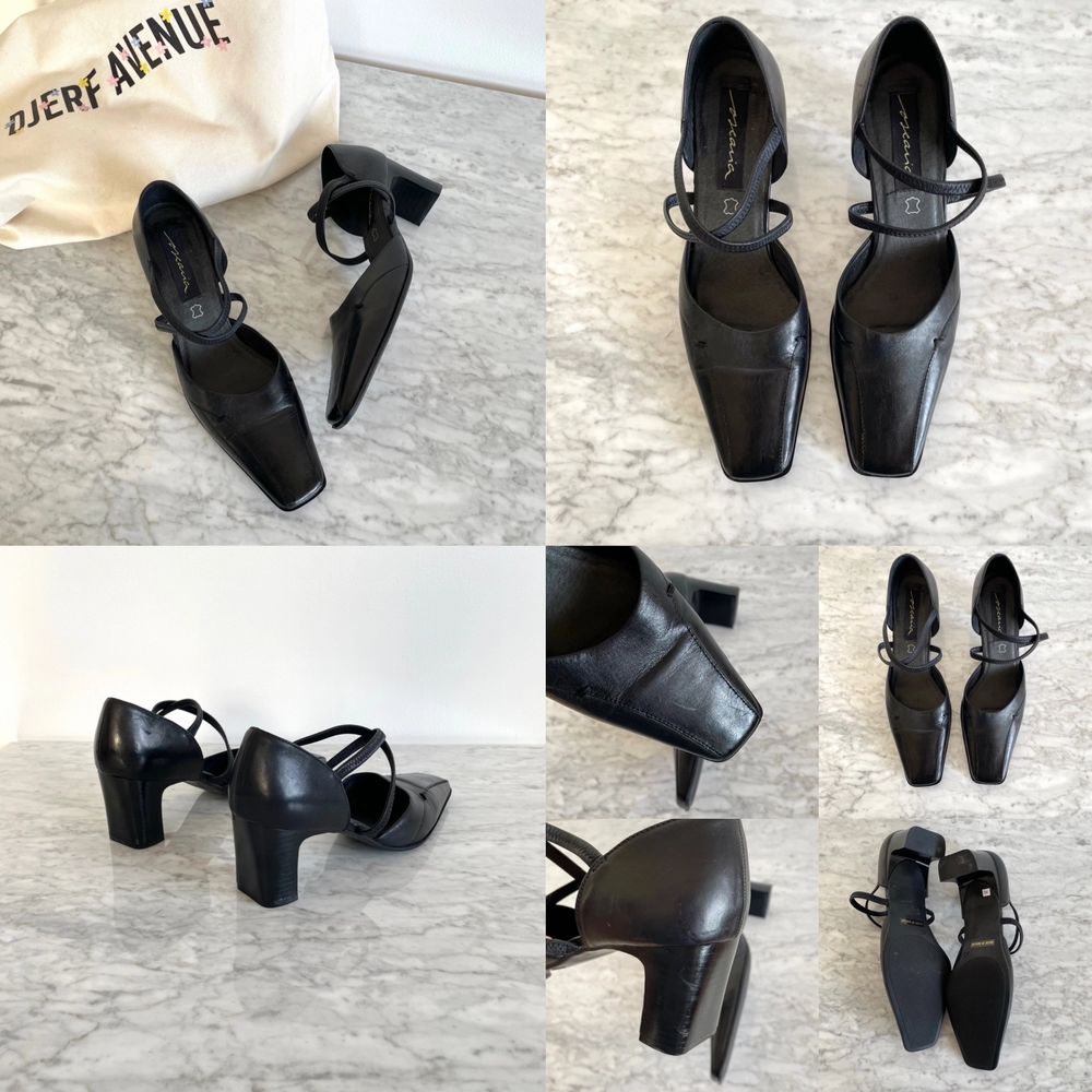 Svart Vintage 90 tal 00 tal Y2K Mary Jane Svarta Skor I L der Storlek svart-vintage-90-tal-00-tal-y2k-mary-jane-svarta-skor-i-l-der-storlek