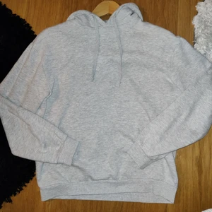 Grå Hoodie - Vanlig grå Hoodie från H&M. Välanvänd men jättebra skick. Säljer för att den är för liten. Frakt är 59 Kr. Tvättas innan den skickas!!