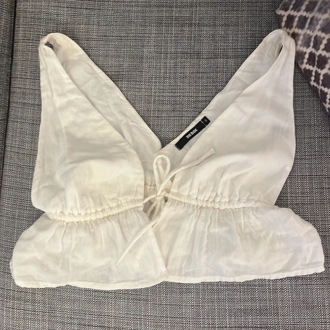 Vit linne volang topp! - 91