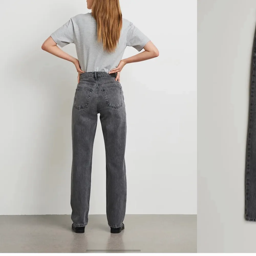 Snygga grå jeans från gina💗 använda fåtal gånger!! + frakt tillkommer . Jeans & Byxor.