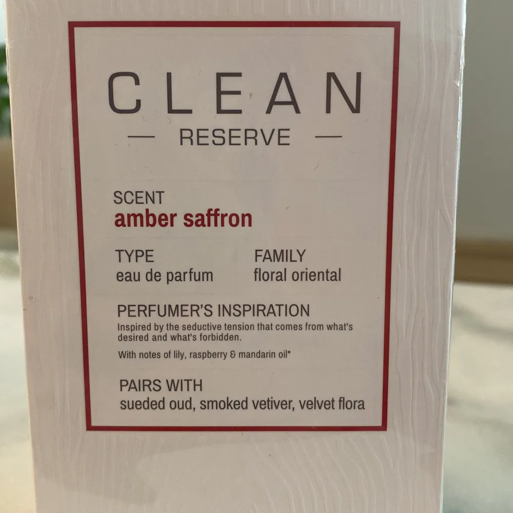 Clean Reserve Amber Saffron 100 ml, eau de parfum, brand new (never opened). . Övrigt.