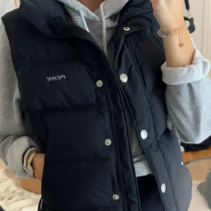 Peak performance väst - Väldigt fin peak performance väst!  Västen är i storlek M men passar mig som har XS/S i kläder, väldigt varm och är i otroligt fint skick för att vara i den äldre modellen! inga defekter eller liknade på🖤