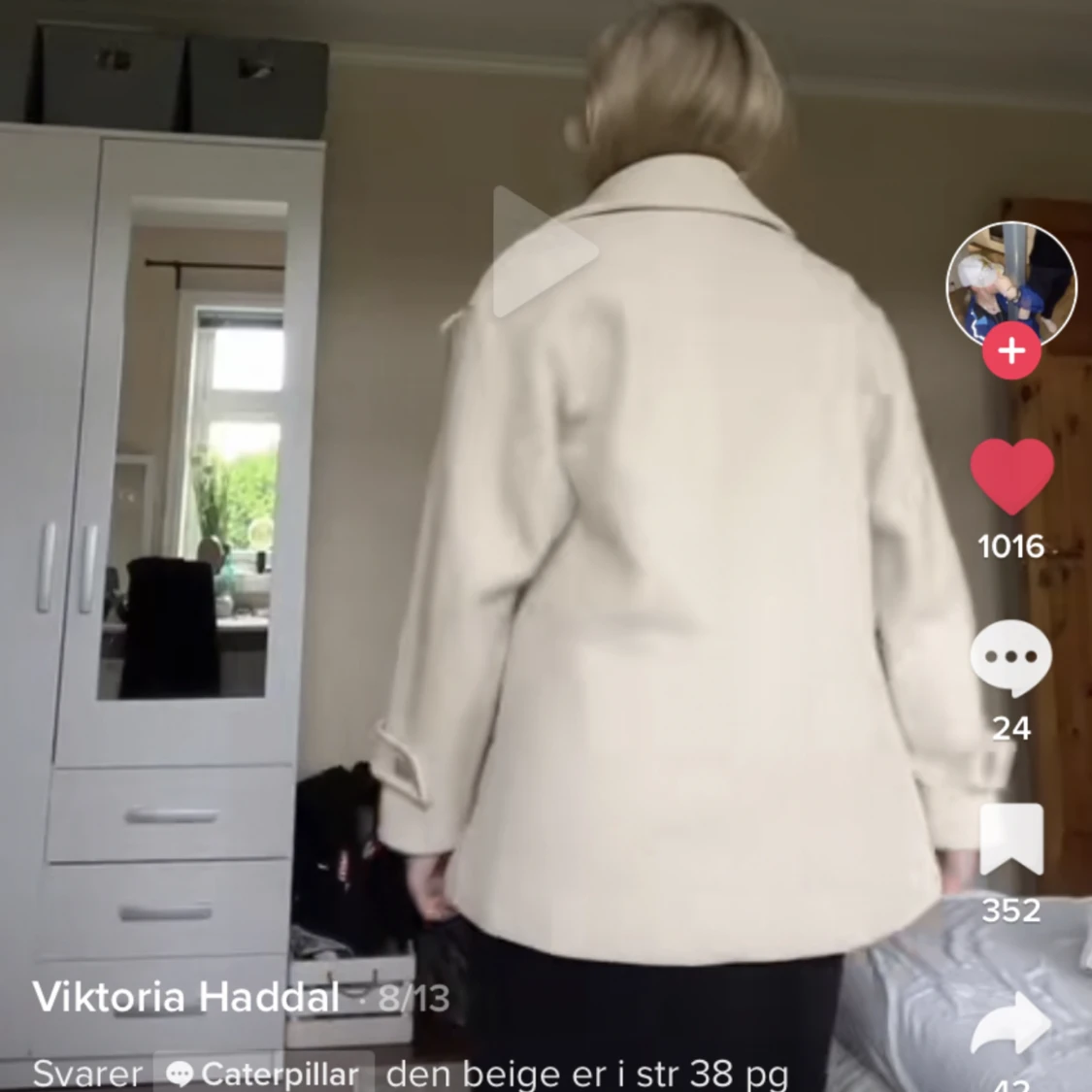 kort kappa i beige - 91