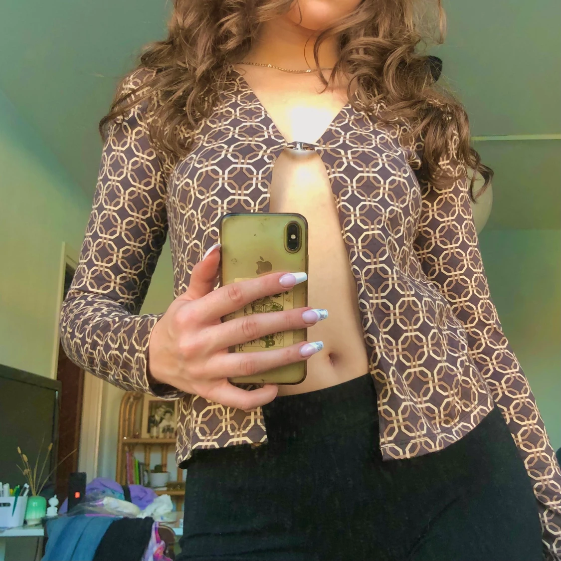 Öppen mönstrad tröja - 91