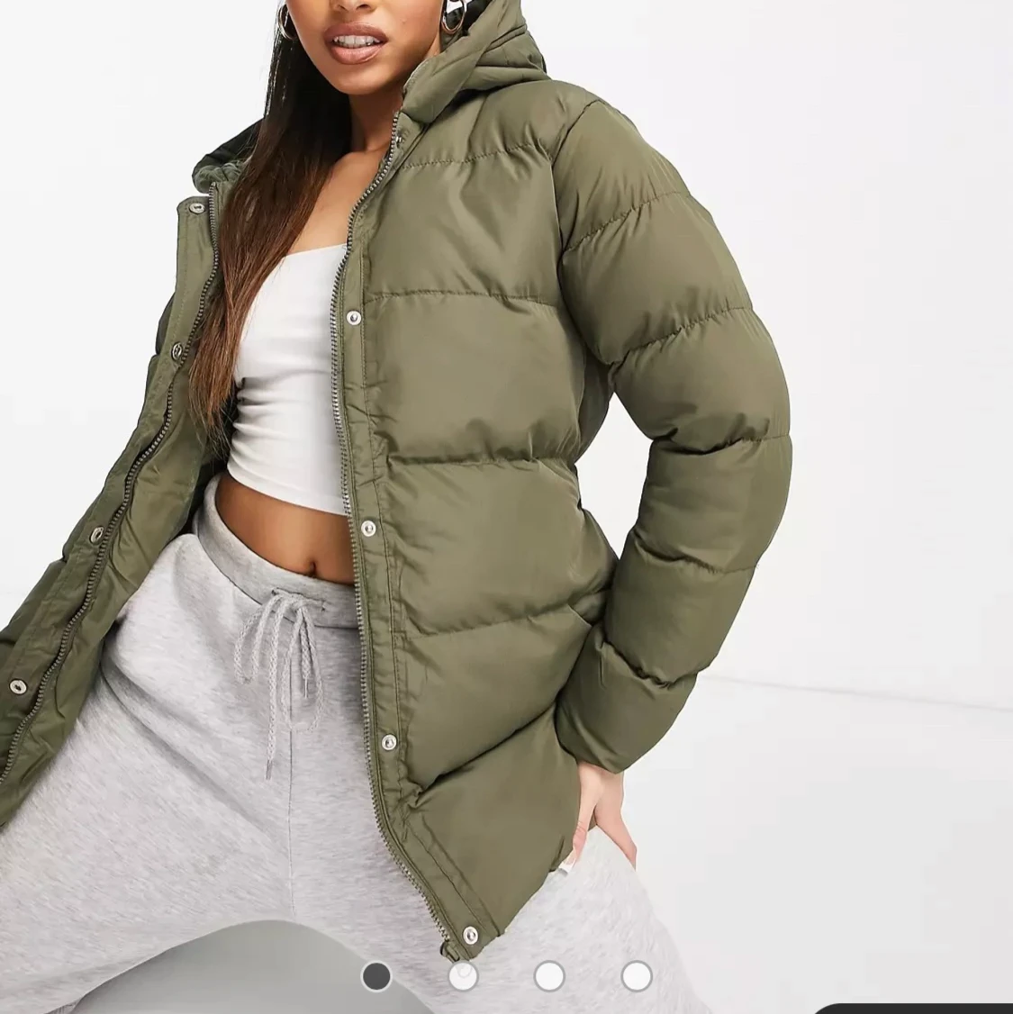 Threadbare medellång pufferjacka - 91