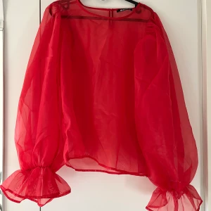 Blus - Genomskinlig ceris blus. Puffärmar. Aldrig använd bara testad. Kan skickas