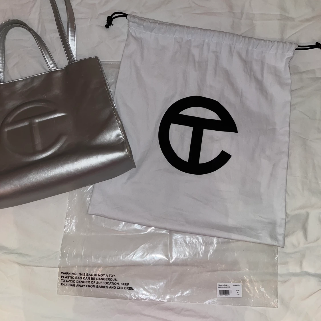 Telfar medium silver bag - 90