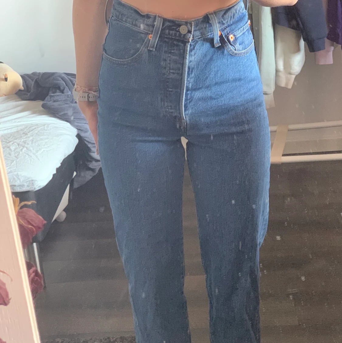 levis ribcage straight jeans mörkblå - 90