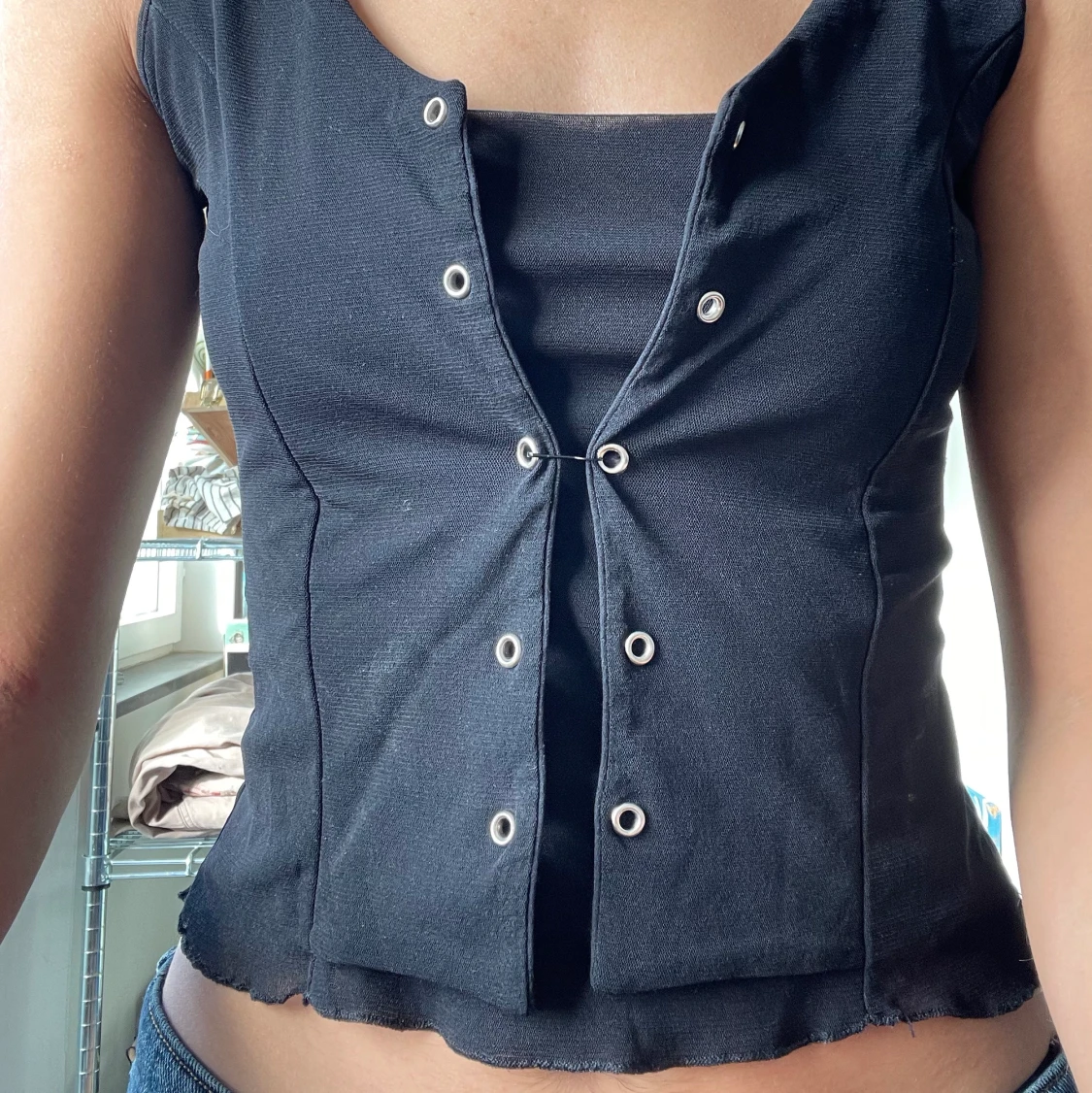 Svart mesh linne y2k - 91