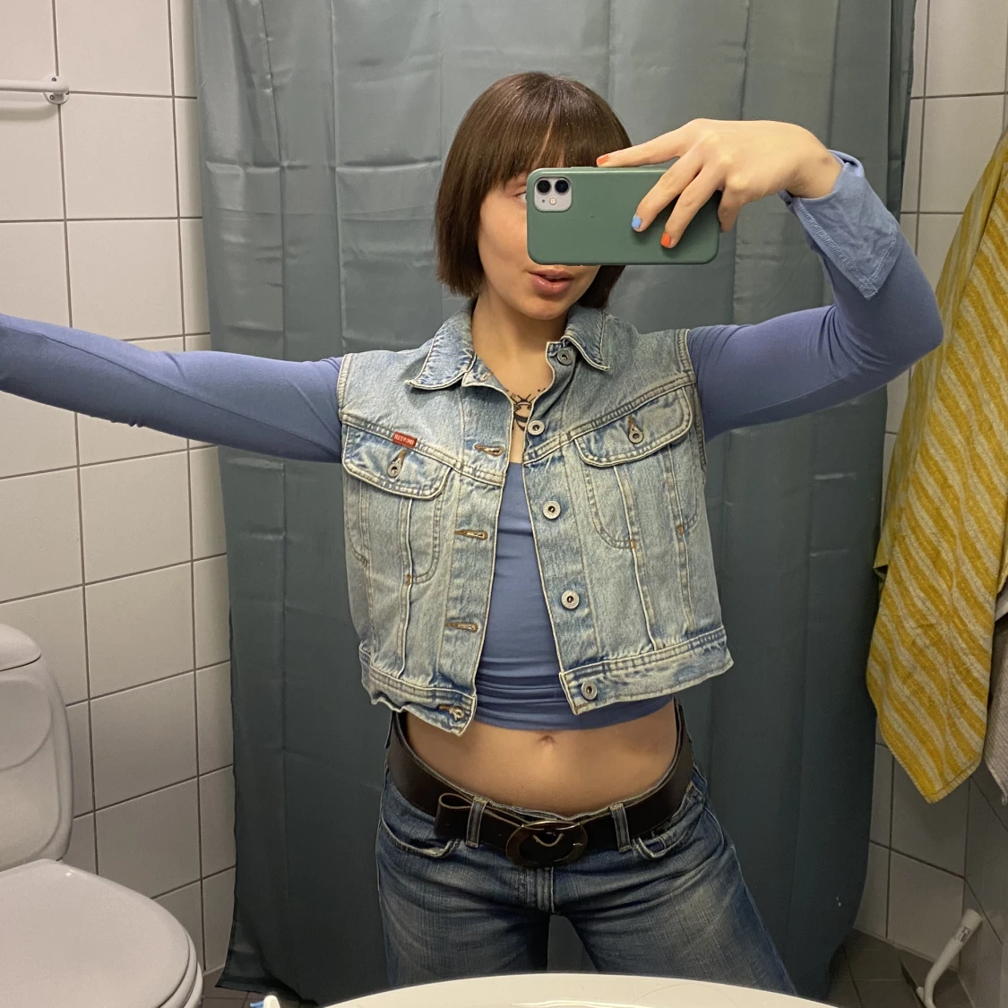 Cropped Jeansväst