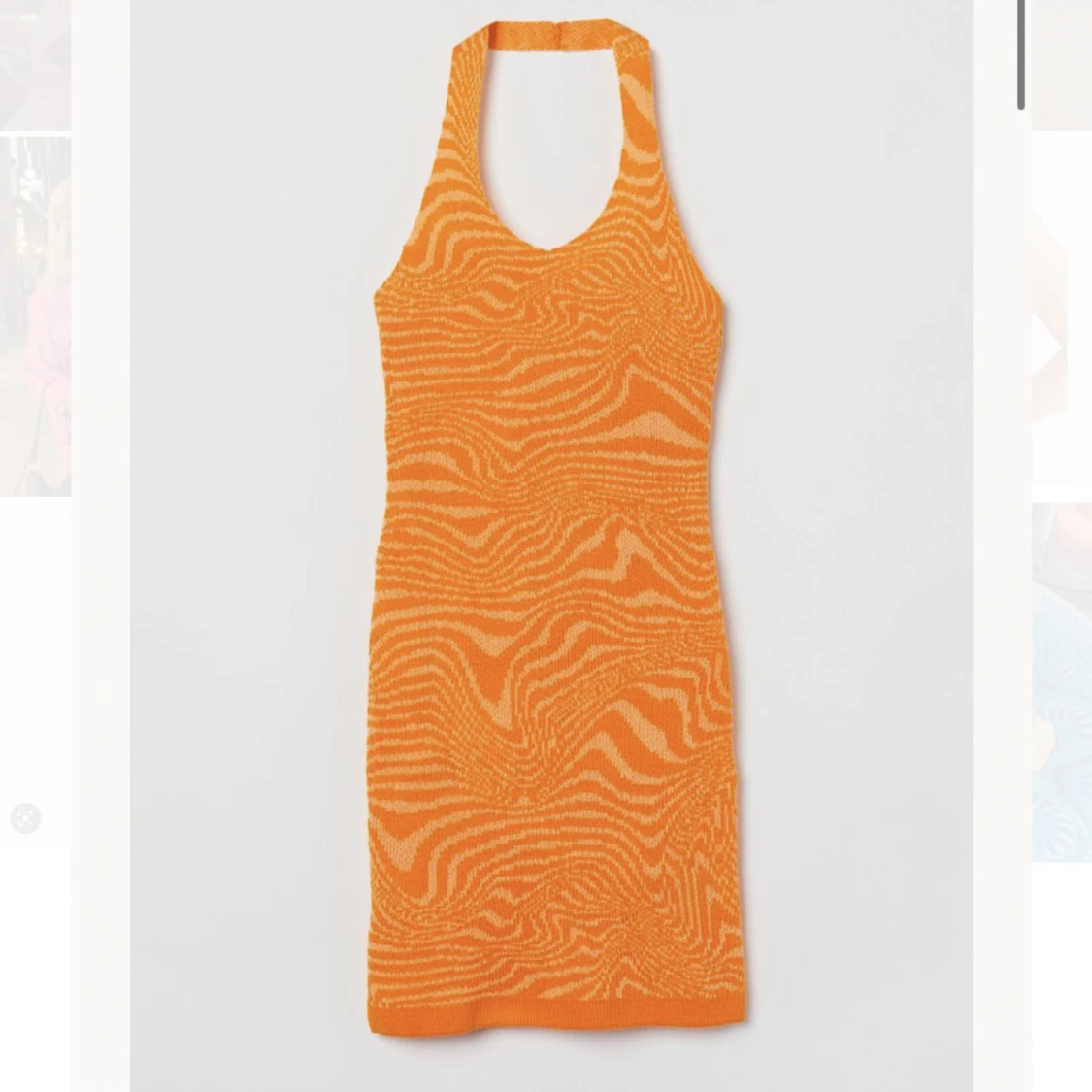 Stickad halterneck klänning - 90