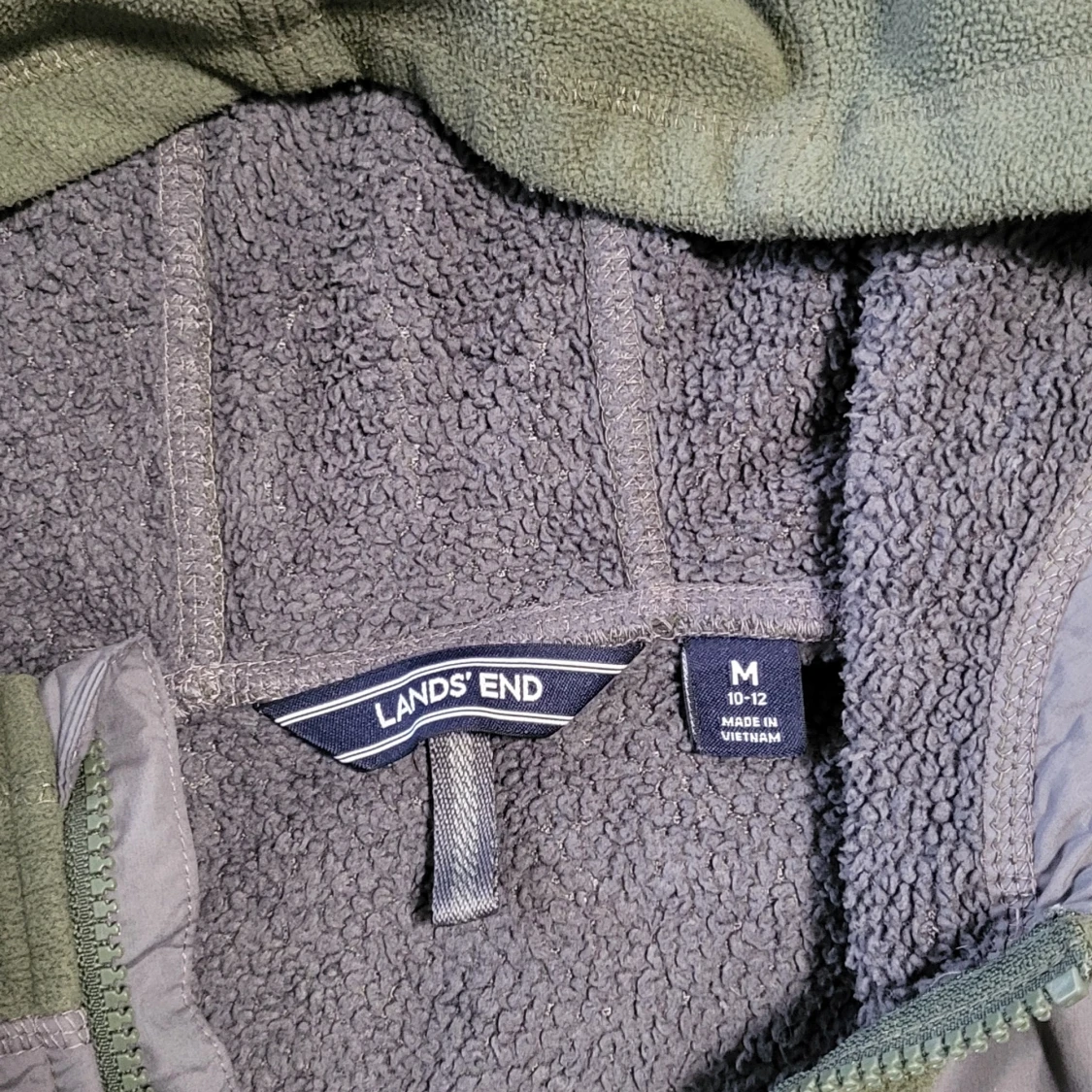 Grön fleecejacka från Lands' End - 3