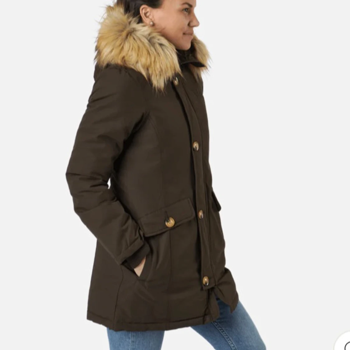 Svart parkajacka med fuskpäls - 2