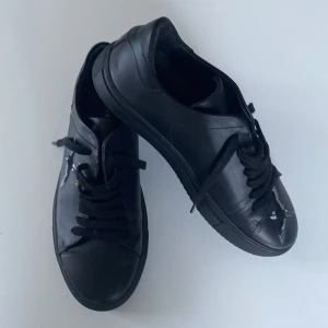 Svarta sneakers från Axel Arigato - Snygga svarta sneakers från Axel Arigato med diskret fågelbroderi på sidorna. Skorna har en klassisk design med snörning och är tillverkade i skinn. Perfekta för en stilren look.