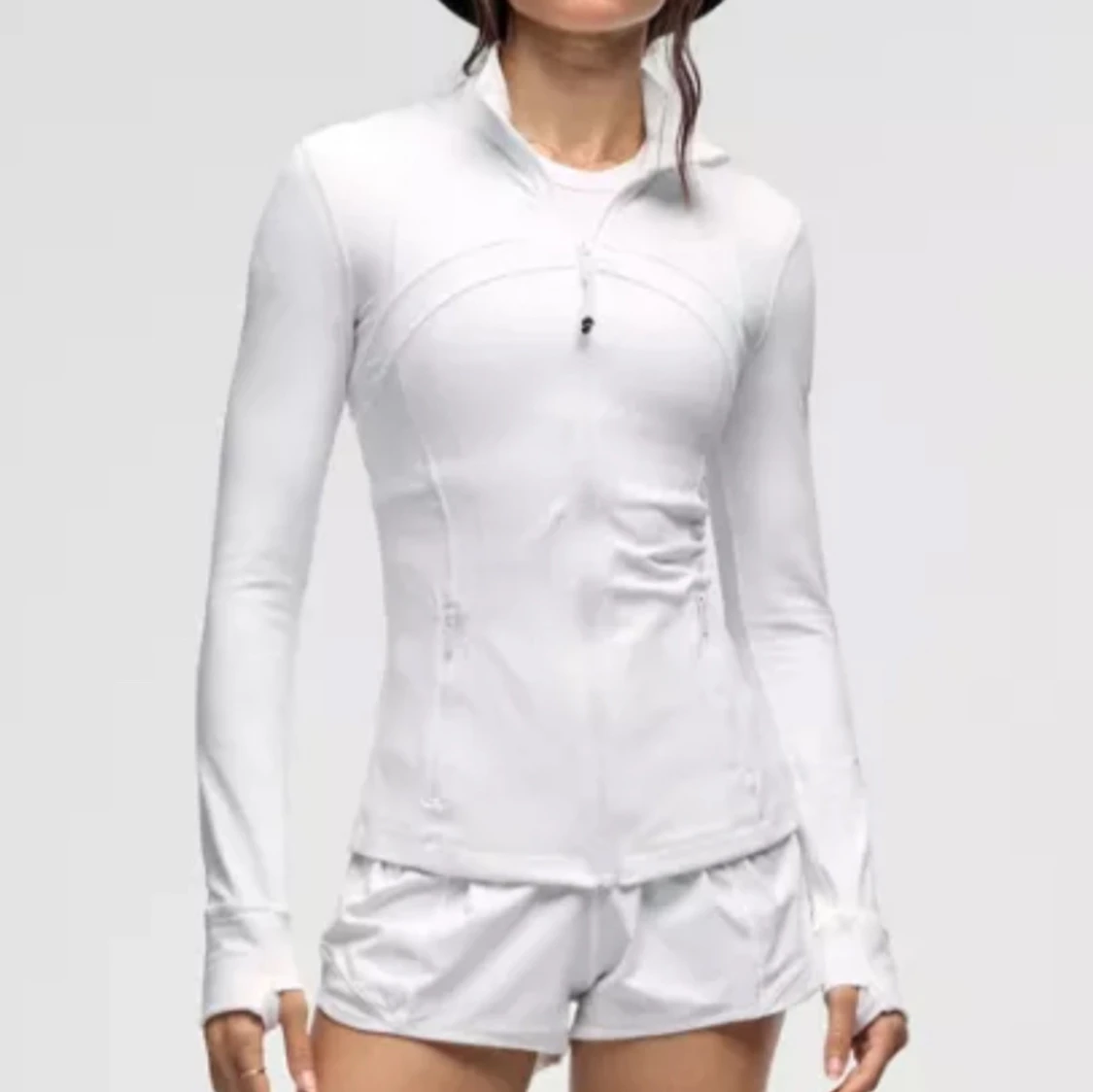 Lululemon Nulu Jacket Vit träningströja med dragkedja - 90