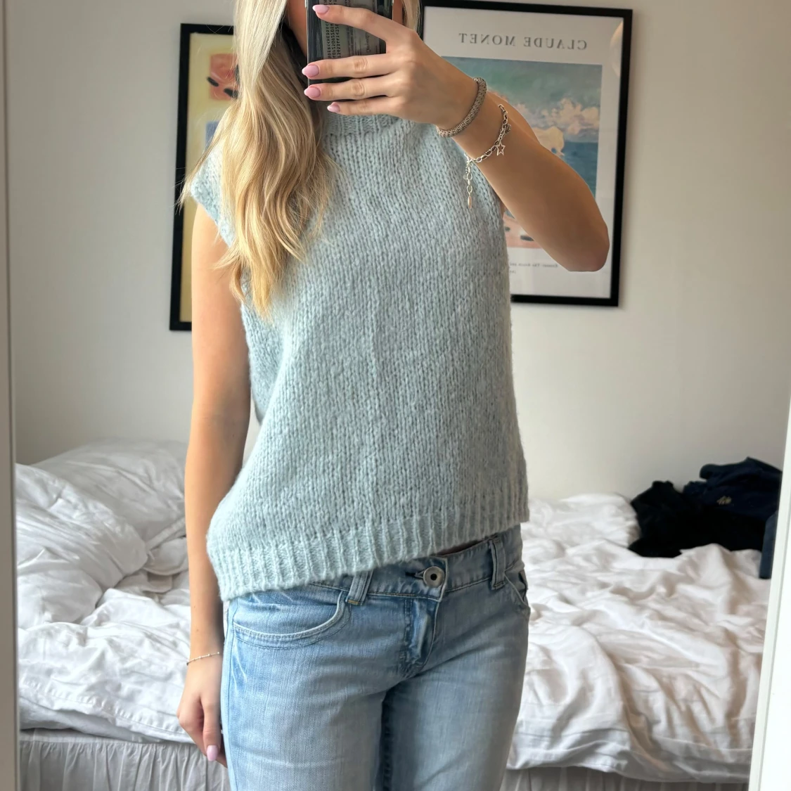 Stickad väst i Mohair