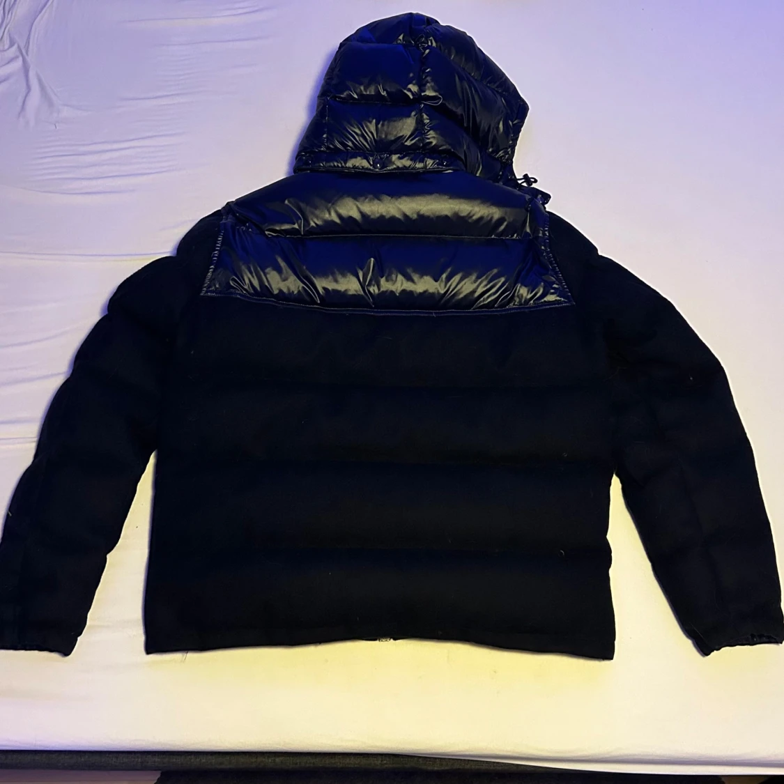 Navy blue dunjacka med huva - 90