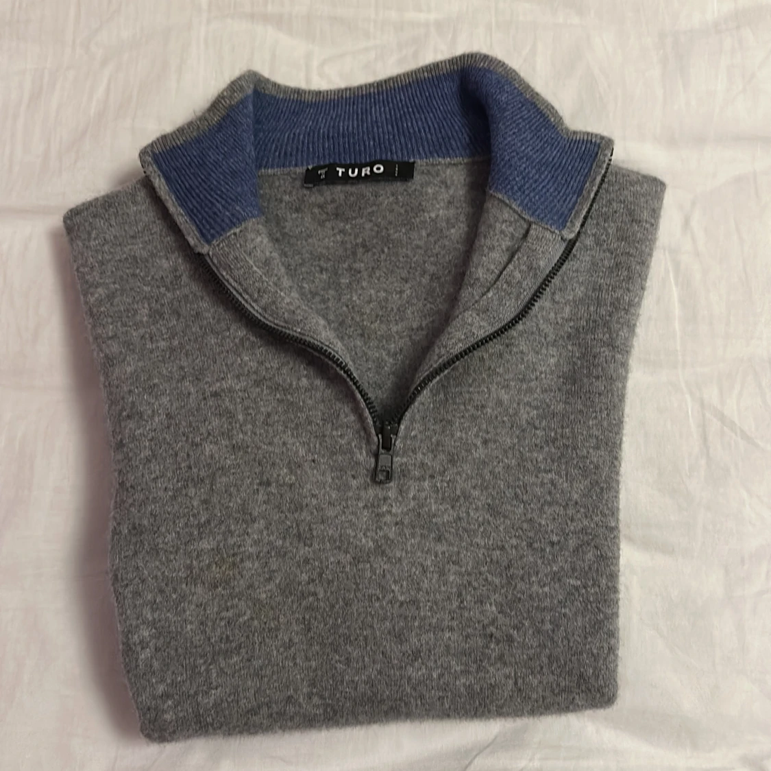 Grå cashmere half zip - 2