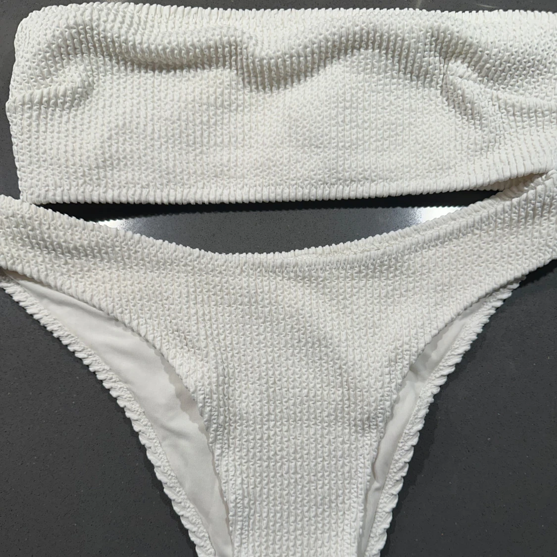 Vit ribbad bikini - 91