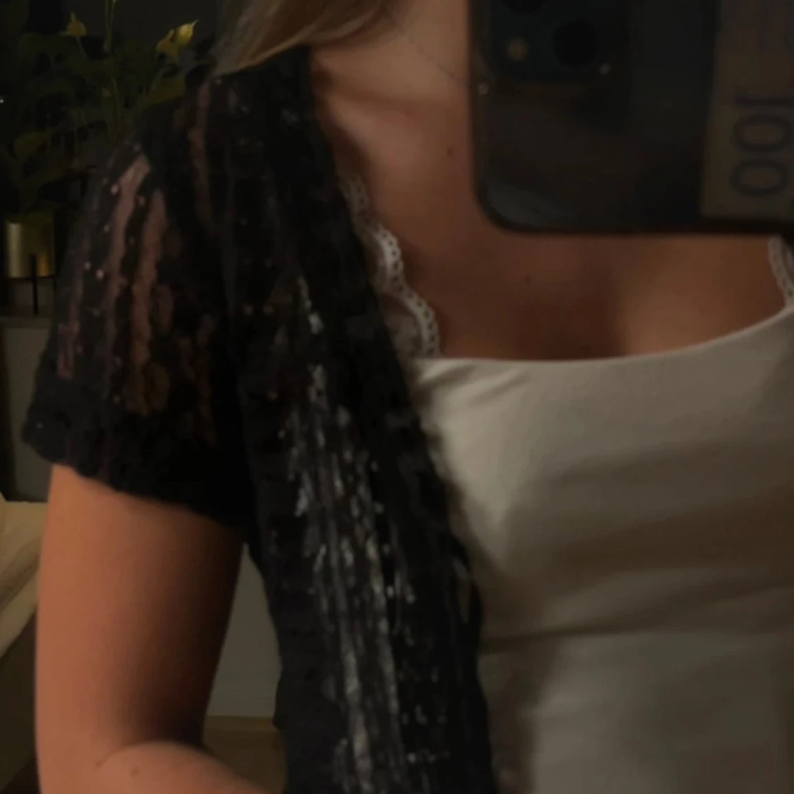 Svart bolerotopp i spets  - 91