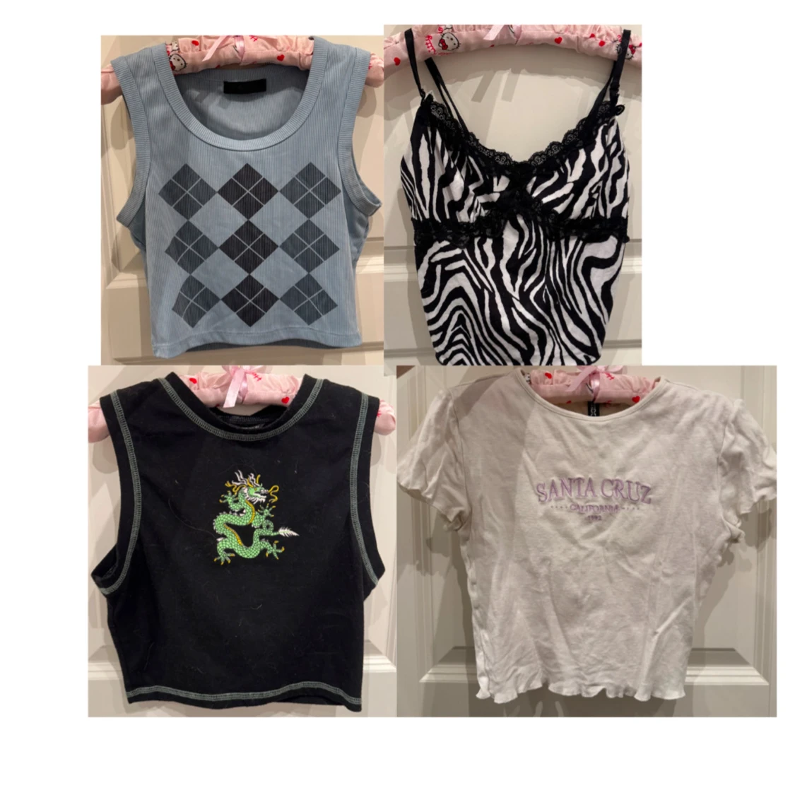 fyra trendiga toppar/croptops