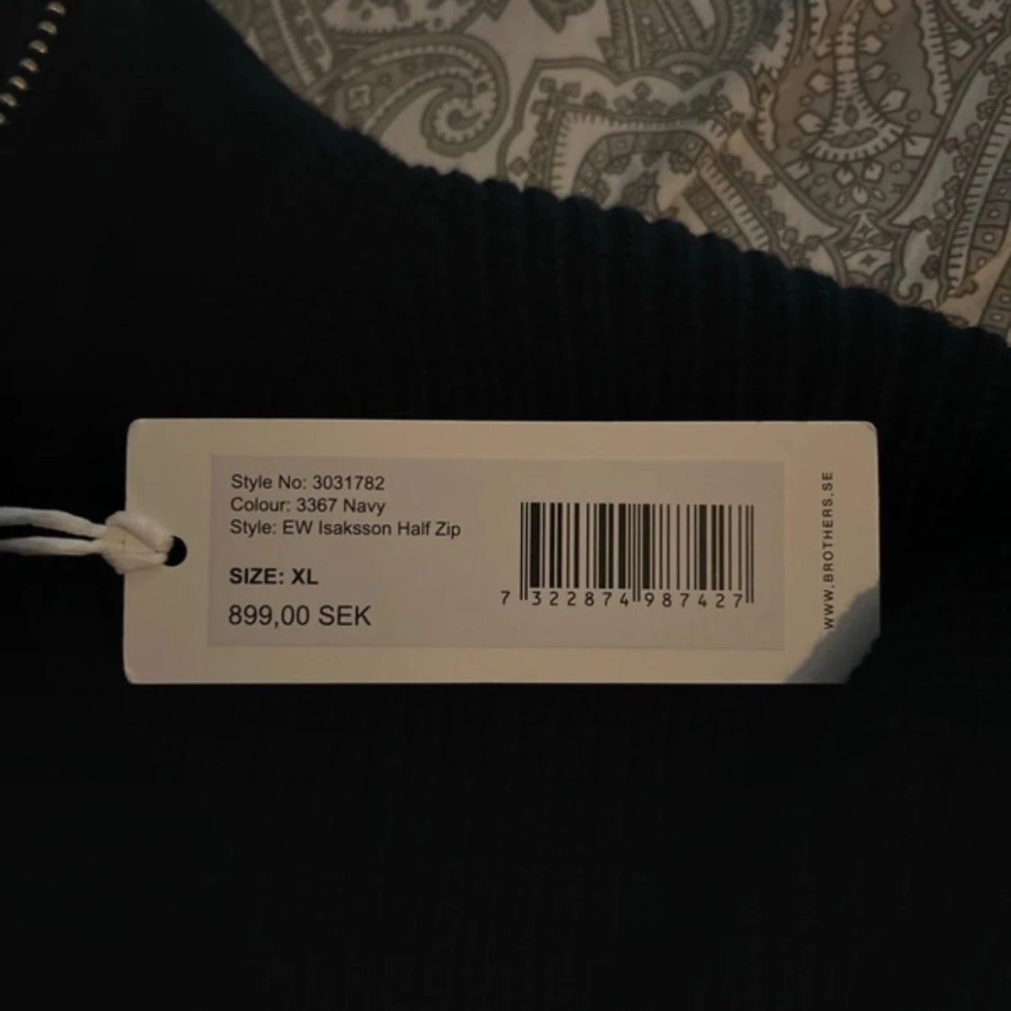 Mörkblå tröja med halv dragkedja från Brothers - 91