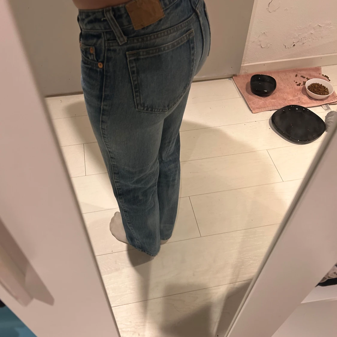 Blå jeans med hög midja - 91