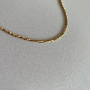 Elegant guldfärgat halsband - Snyggt och stilrent guldfärgat halsband med en slät och glänsande yta. Perfekt för att lägga till en touch av elegans till vilken outfit som helst. Passar både till vardag och speciella tillfällen.