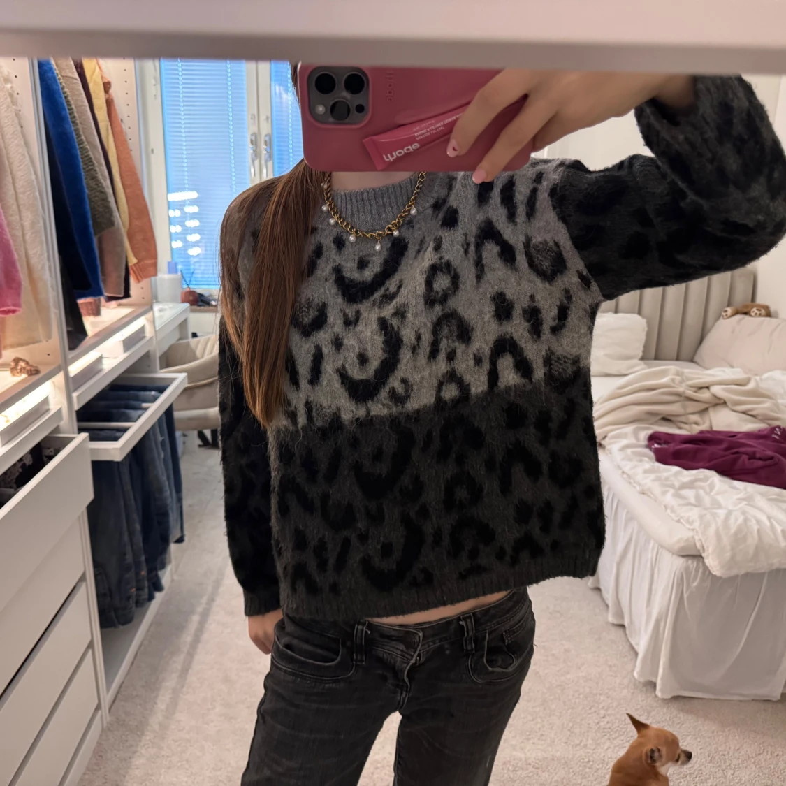 Grå leopardmönstrad tröja🤩🤩 - 2