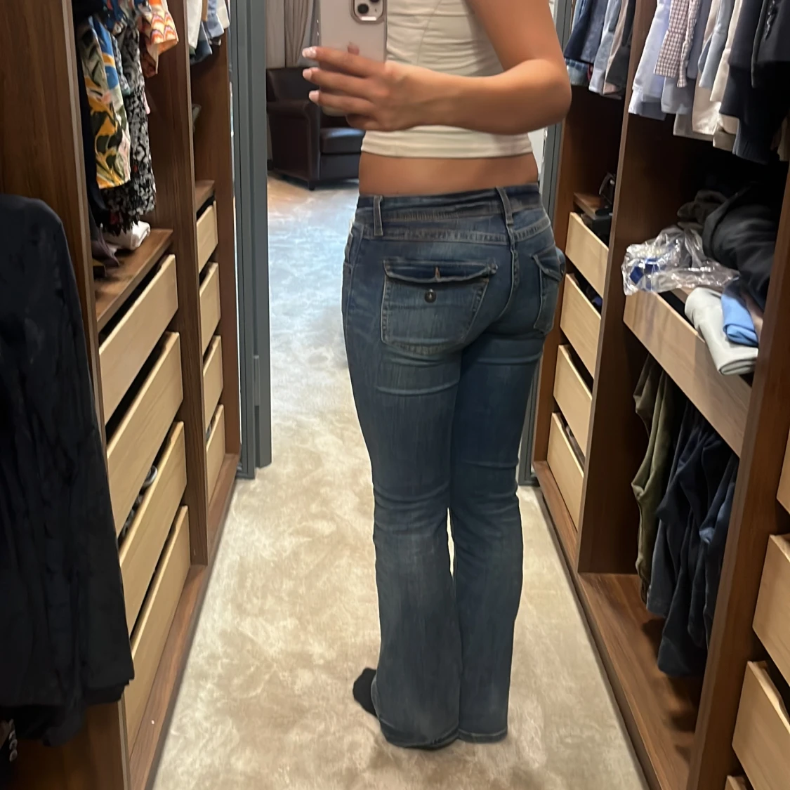 Blå bootcut jeans - 90