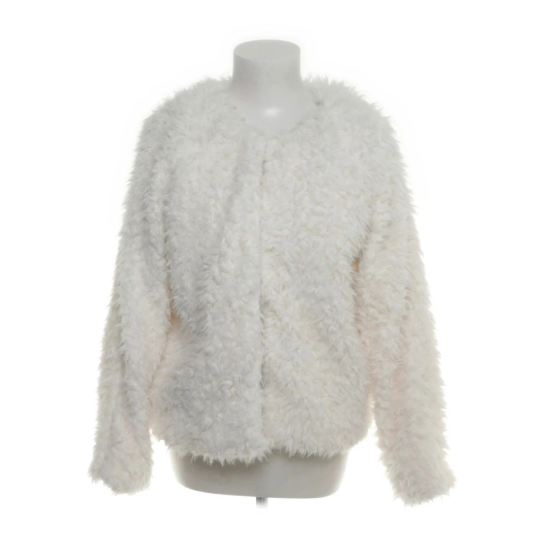 Vit fluffig jacka - 90