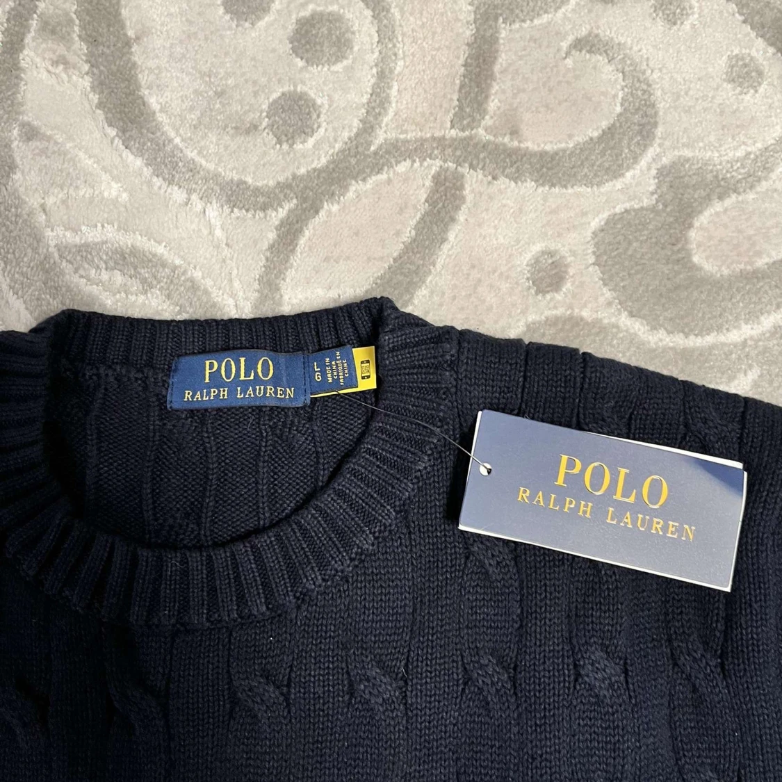 Mörkblå stickad tröja från Polo Ralph Lauren - 90
