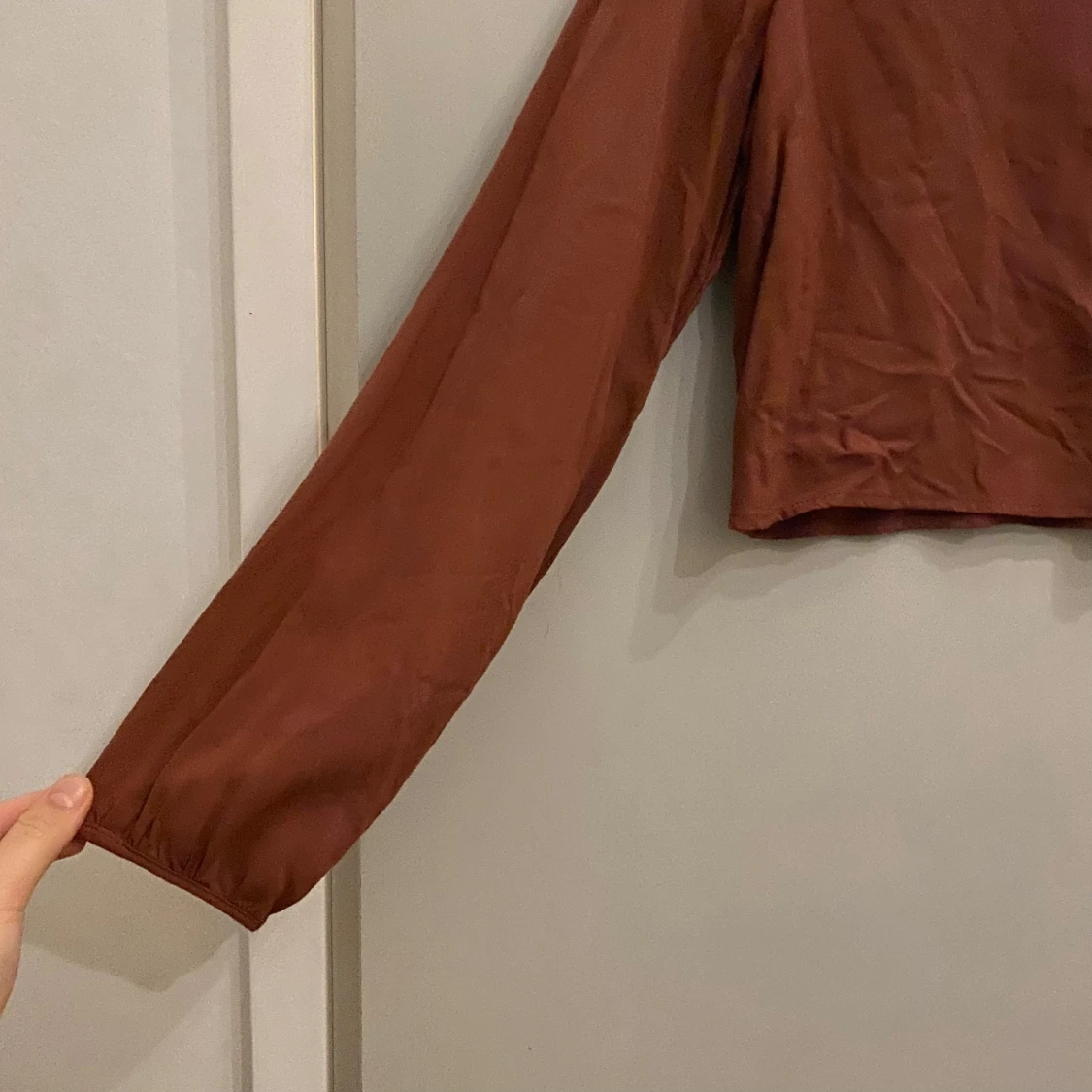 Terrakottafärgad långärmad topp - 90