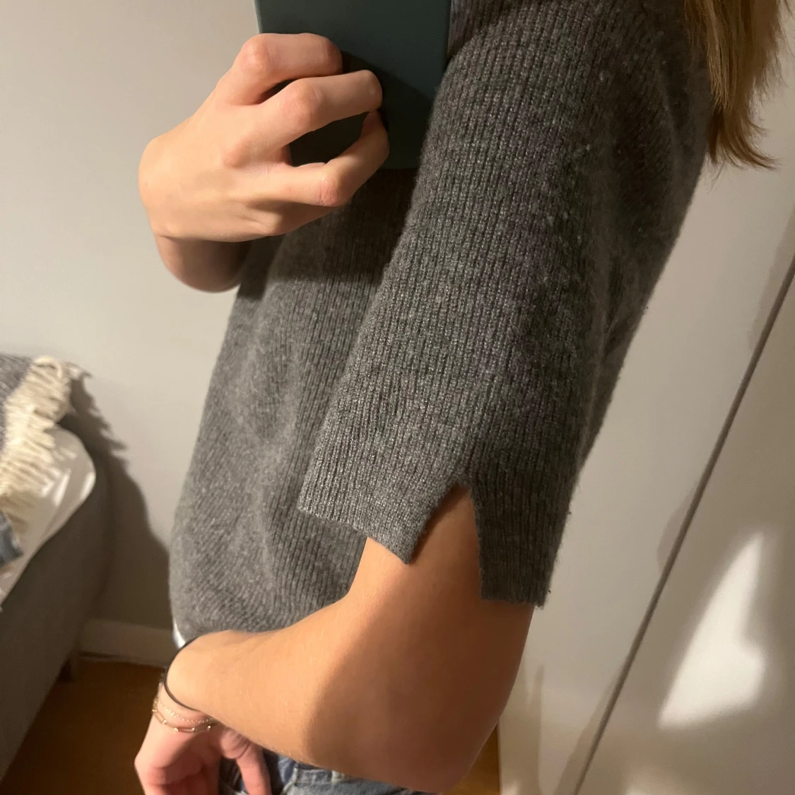 Grå soft goat polotröja - 1