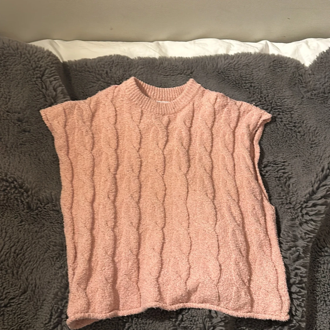 Rosa stickad topp - 90